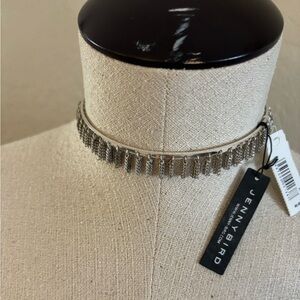 Jenny Bird Silver Fringe Chain Choker Necklace NWT